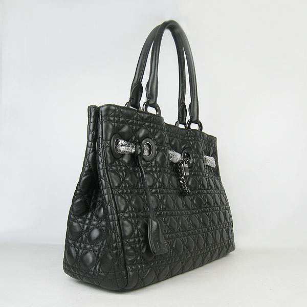 Christian Dior 1833 Quilted Lambskin Handbag-Black